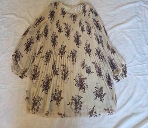 Wilfred Cream Dress with Purple Floral Design